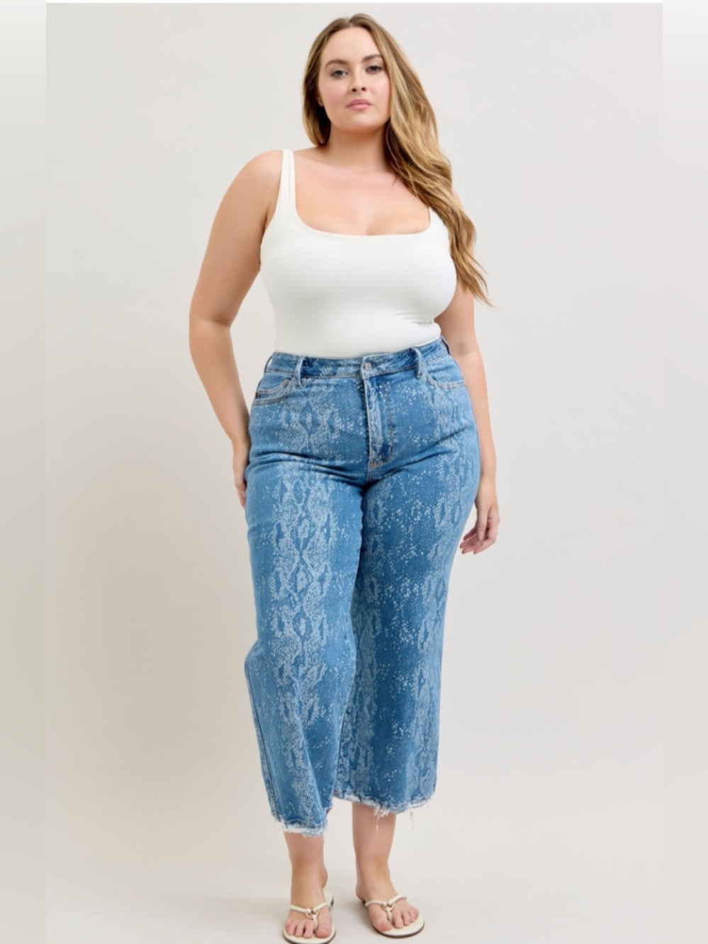 Judy Blue HW “Claudia” Ankle Wide Jeans